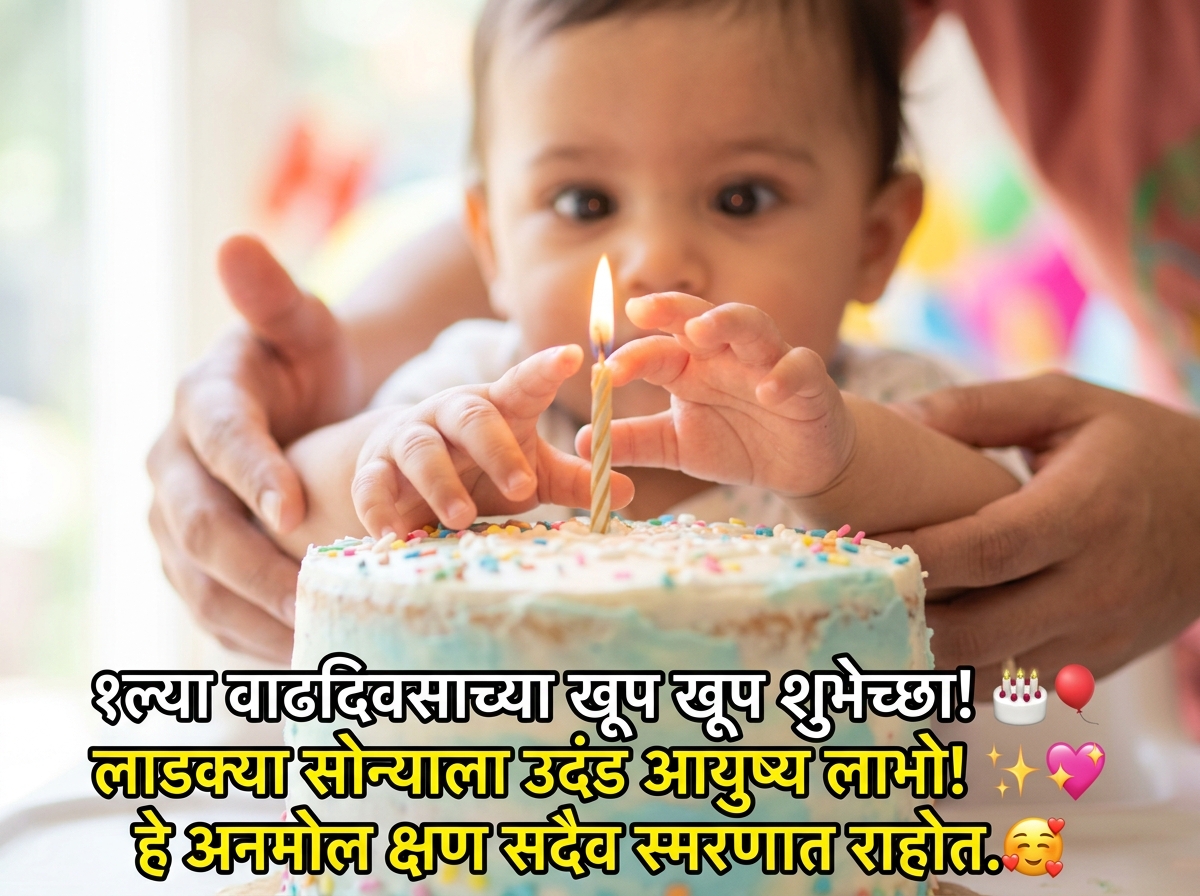 1st Birthday Wishes in Marathi