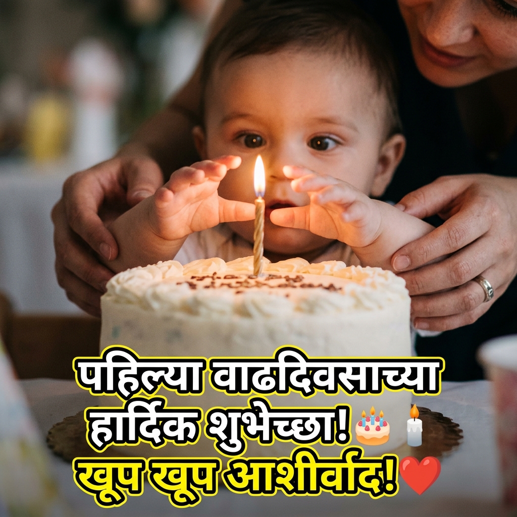 1st Birthday Wishes in Marathi