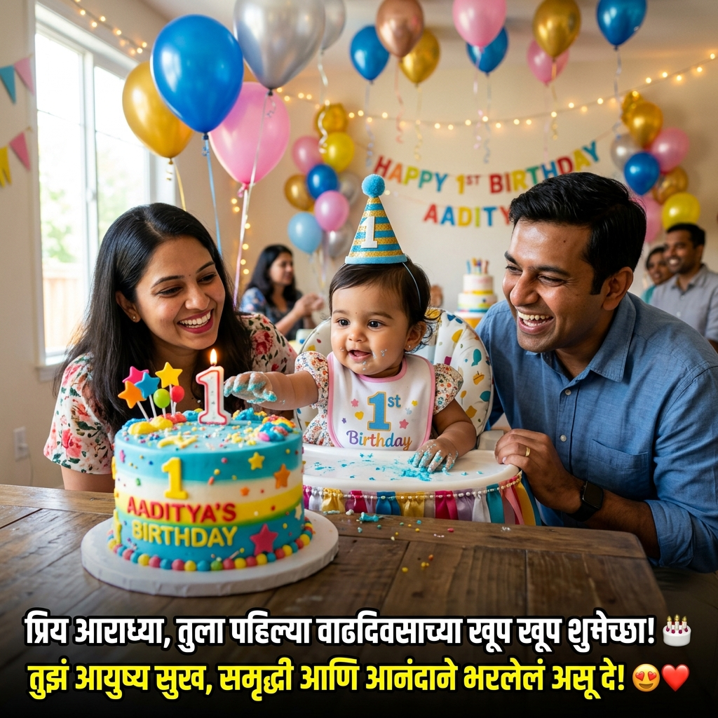 1st Birthday Wishes in Marathi