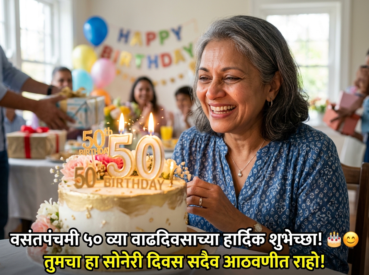 50th Birthday Wishes in Marathi