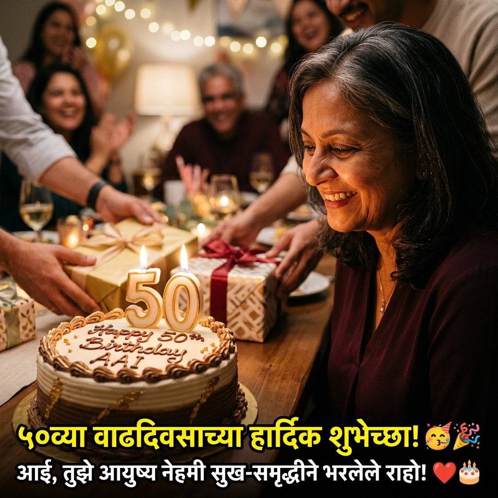50th Birthday Wishes in Marathi