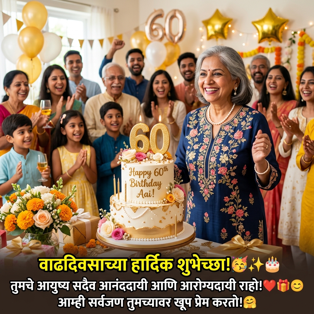 60th Birthday Wishes in Marathi