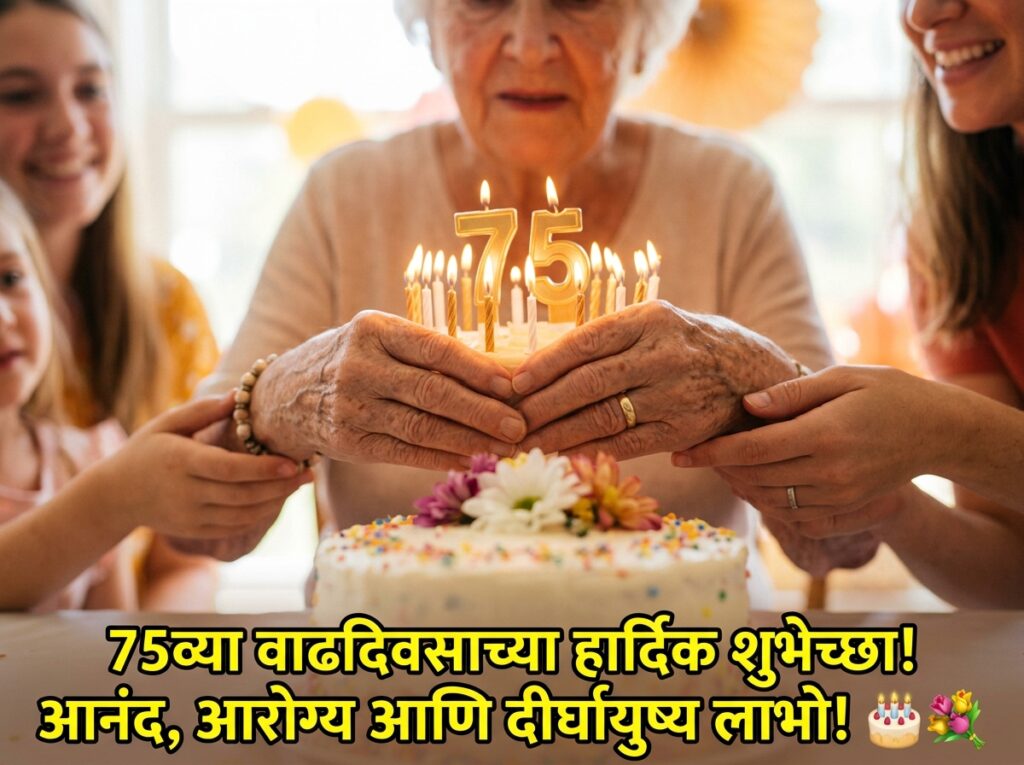 75th Birthday Wishes in Marathi