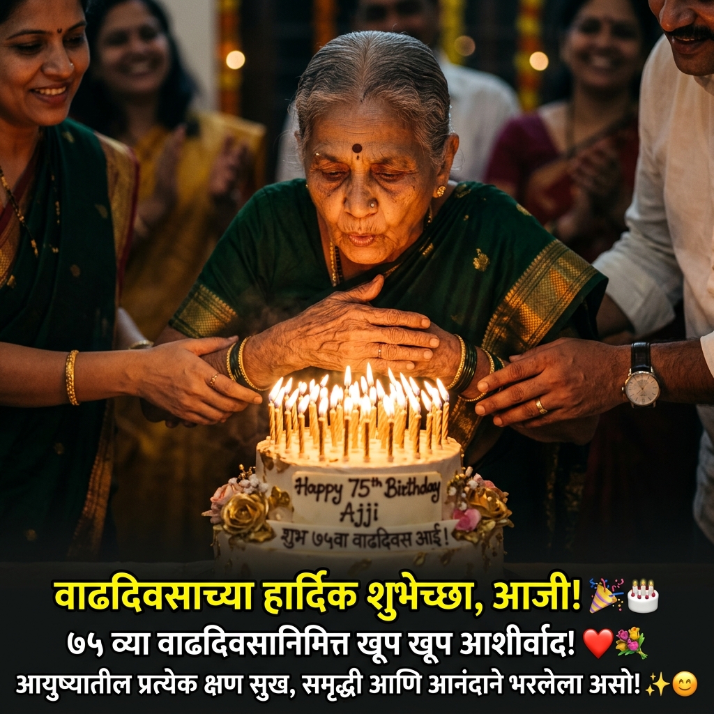 75th Birthday Wishes in Marathi