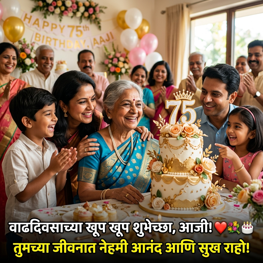 75th Birthday Wishes in Marathi