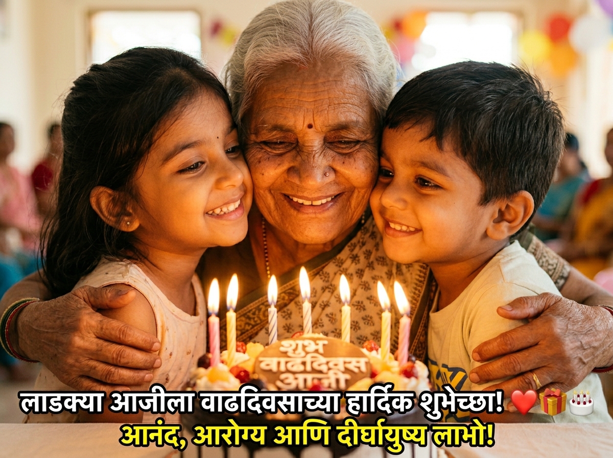 Birthday Wishes for Aaji (Grandmother) in Marathi