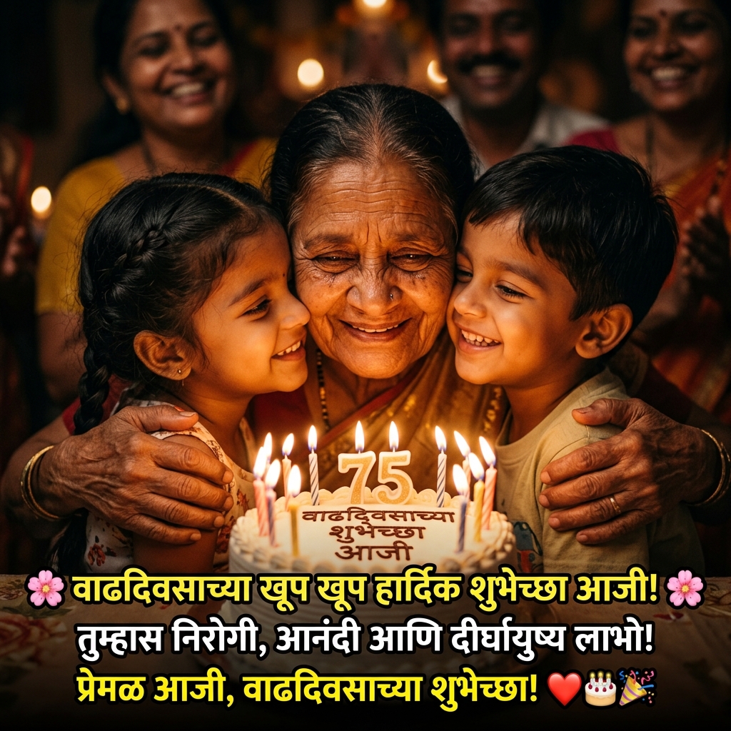 Birthday Wishes for Aaji (Grandmother) in Marathi