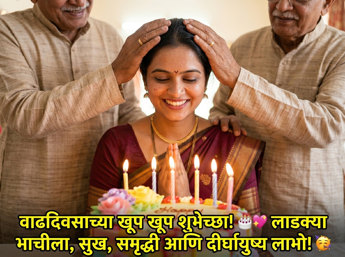 Birthday Wishes for Bhachi (Nephew's wife) in Marathi