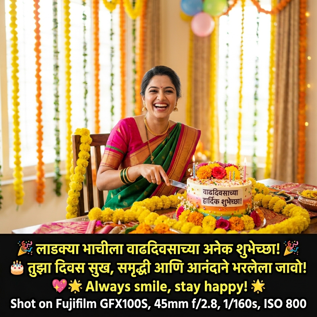 Birthday Wishes for Bhachi (Nephew's wife) in Marathi
