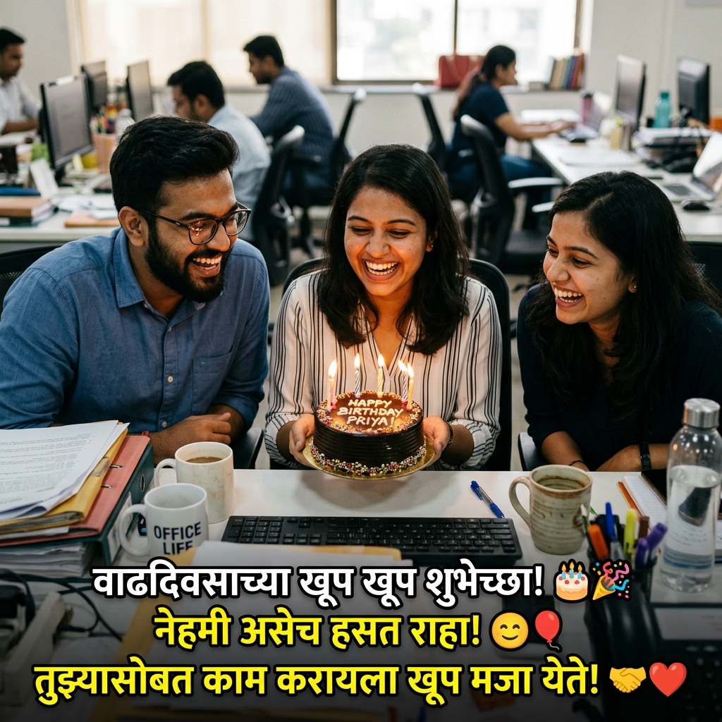 Birthday Wishes for Colleague in Marathi