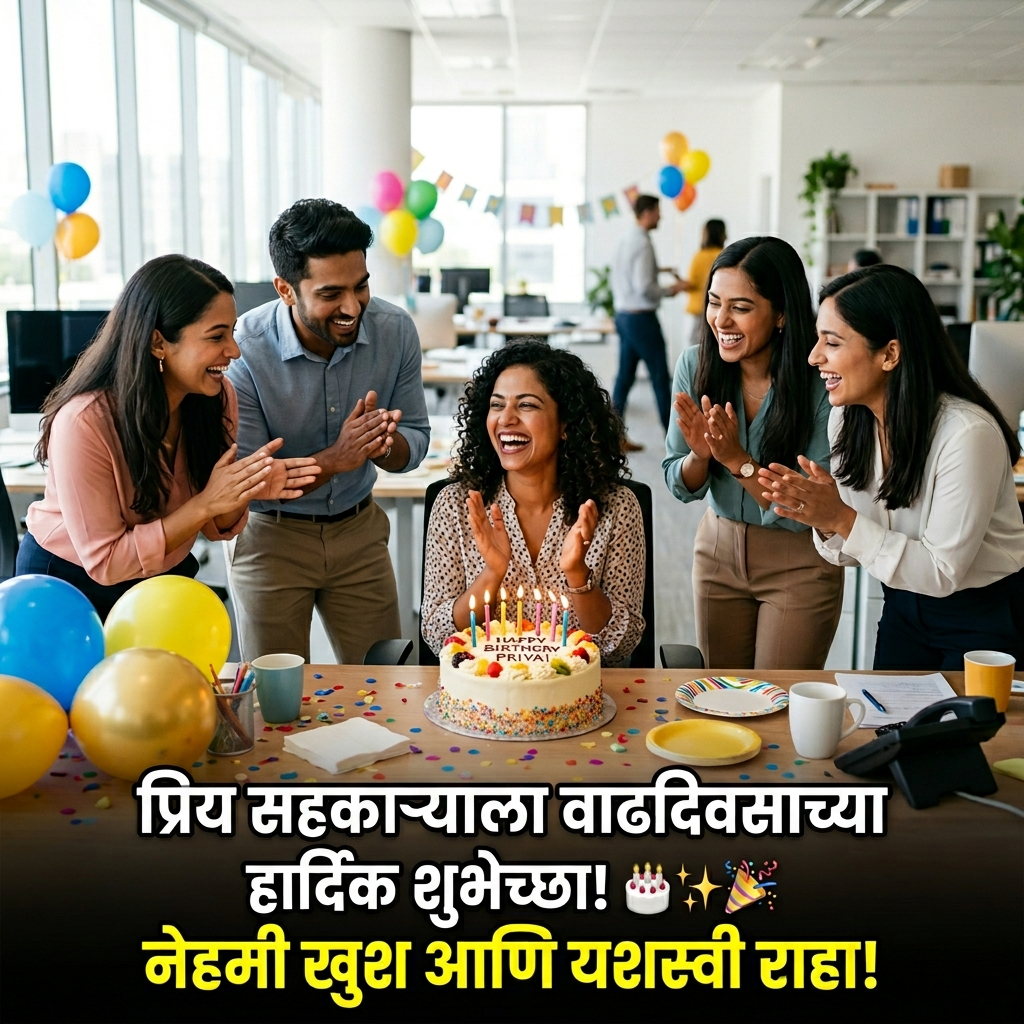 Birthday Wishes for Colleague in Marathi