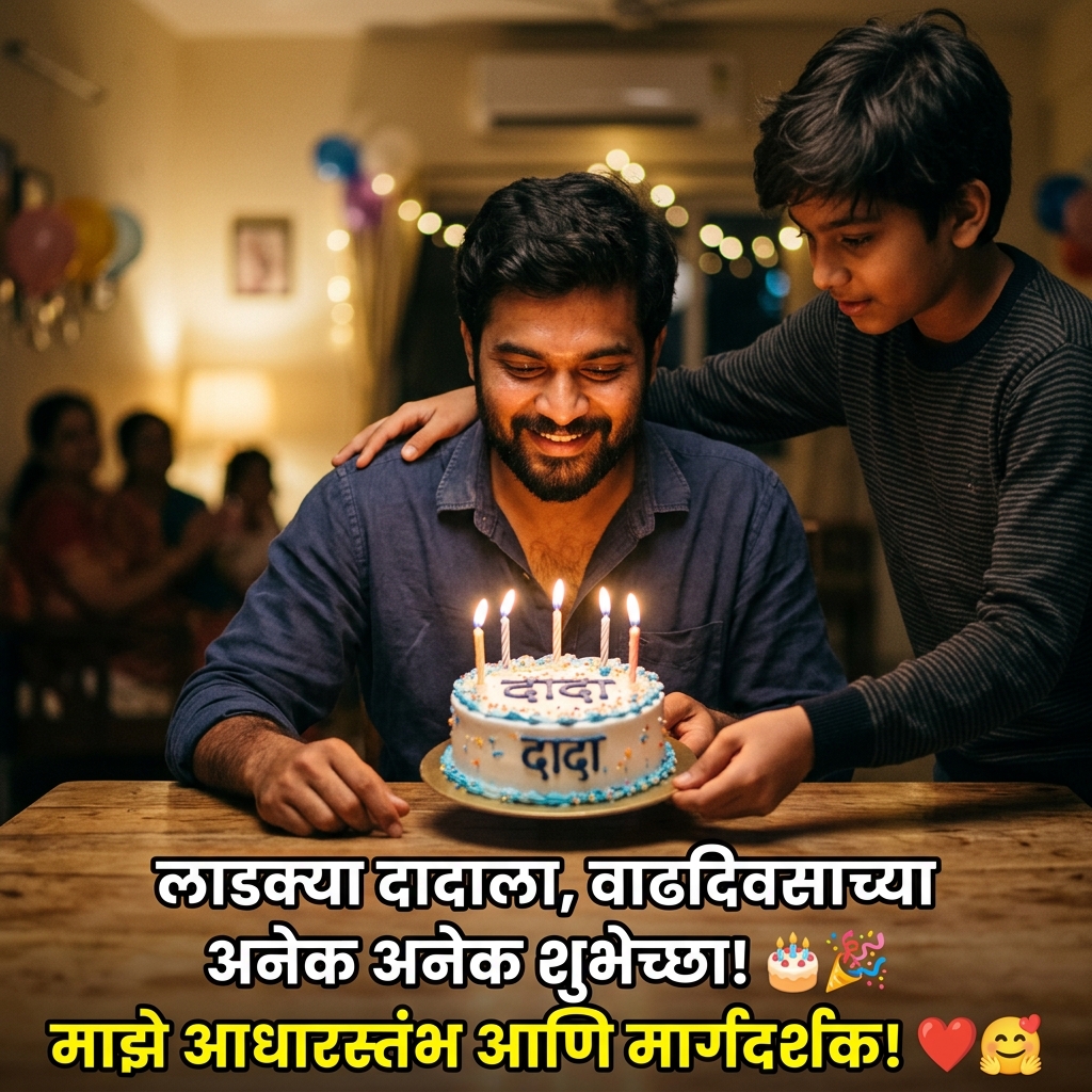 Birthday Wishes for Dada (Elder brother) in Marathi