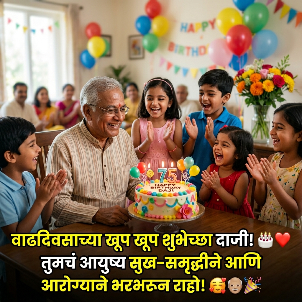 Birthday Wishes for Daji (Grandfather) in Marathi