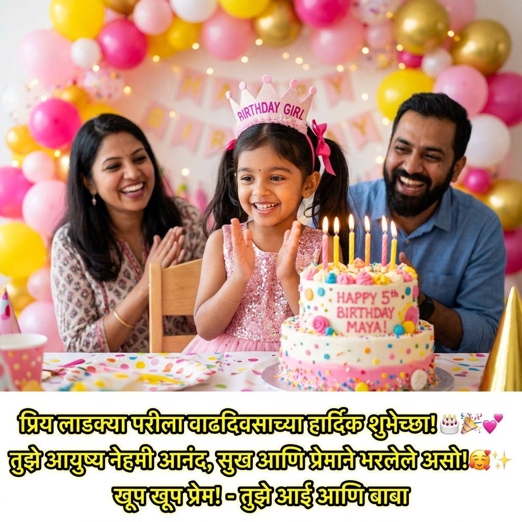Birthday Wishes for Daughter / Mulgi in Marathi