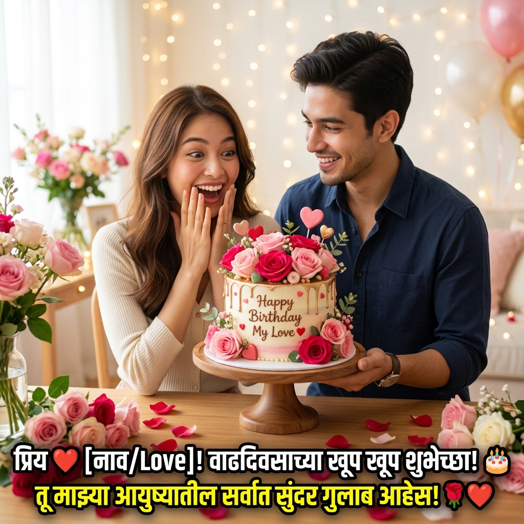 Birthday Wishes for Girlfriend / GF in Marathi