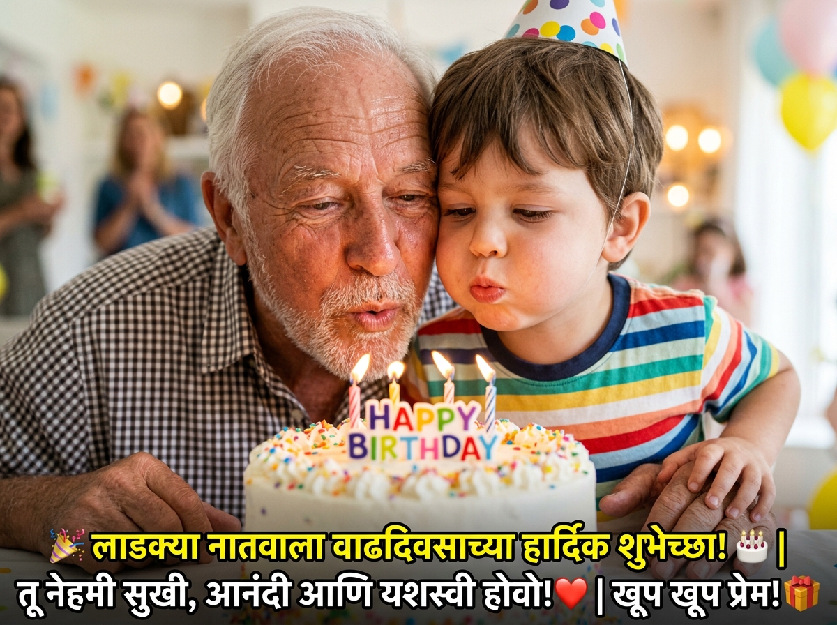 Birthday Wishes for Grandson in Marathi