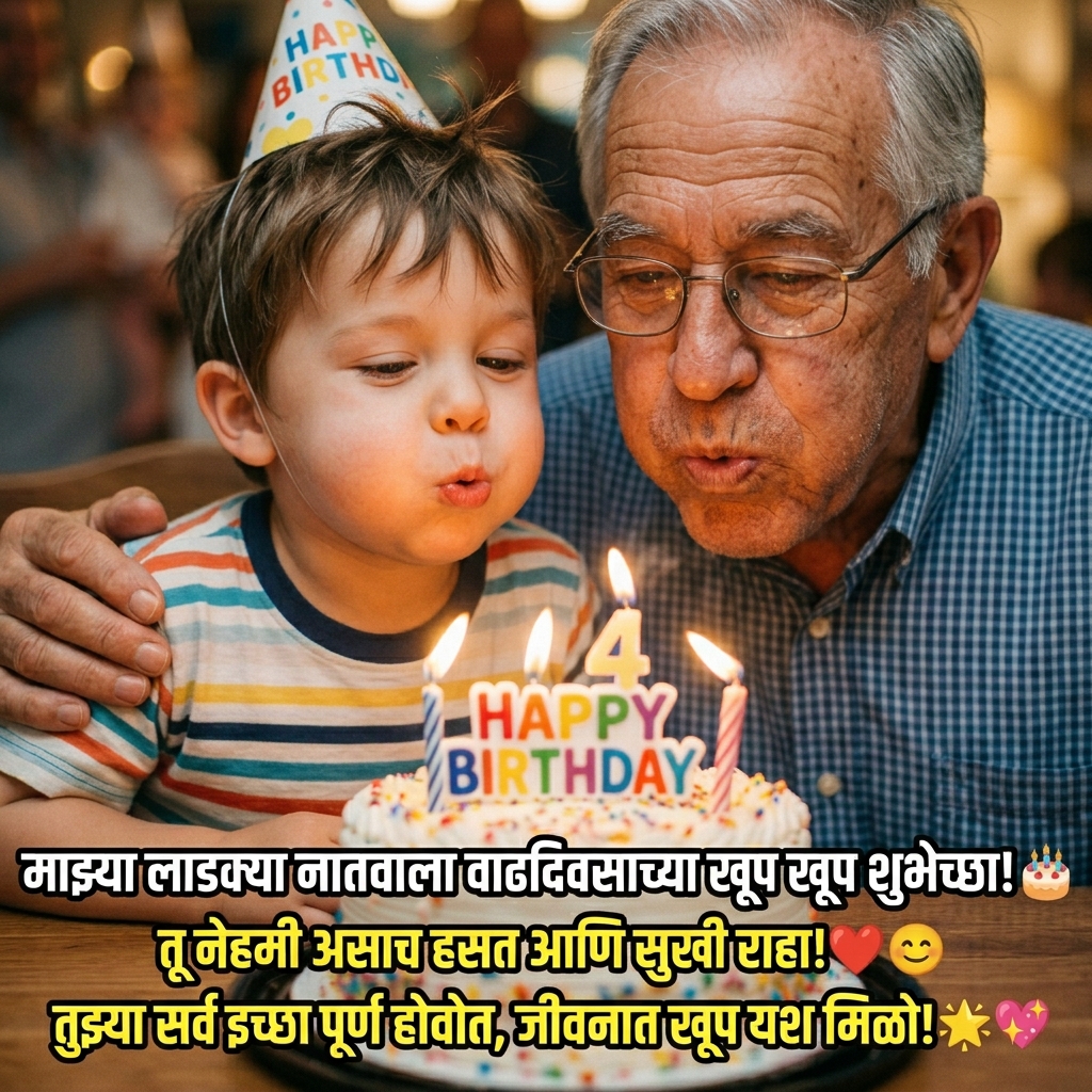 Birthday Wishes for Grandson in Marathi