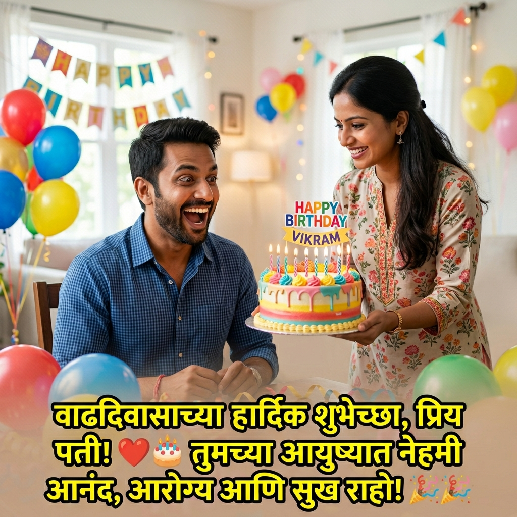 Birthday Wishes for Husband in Marathi
