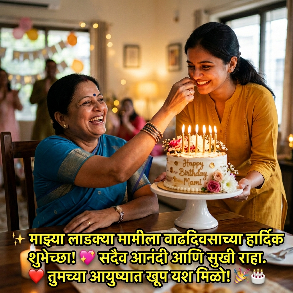 Birthday Wishes for Mami (Aunt) in Marathi
