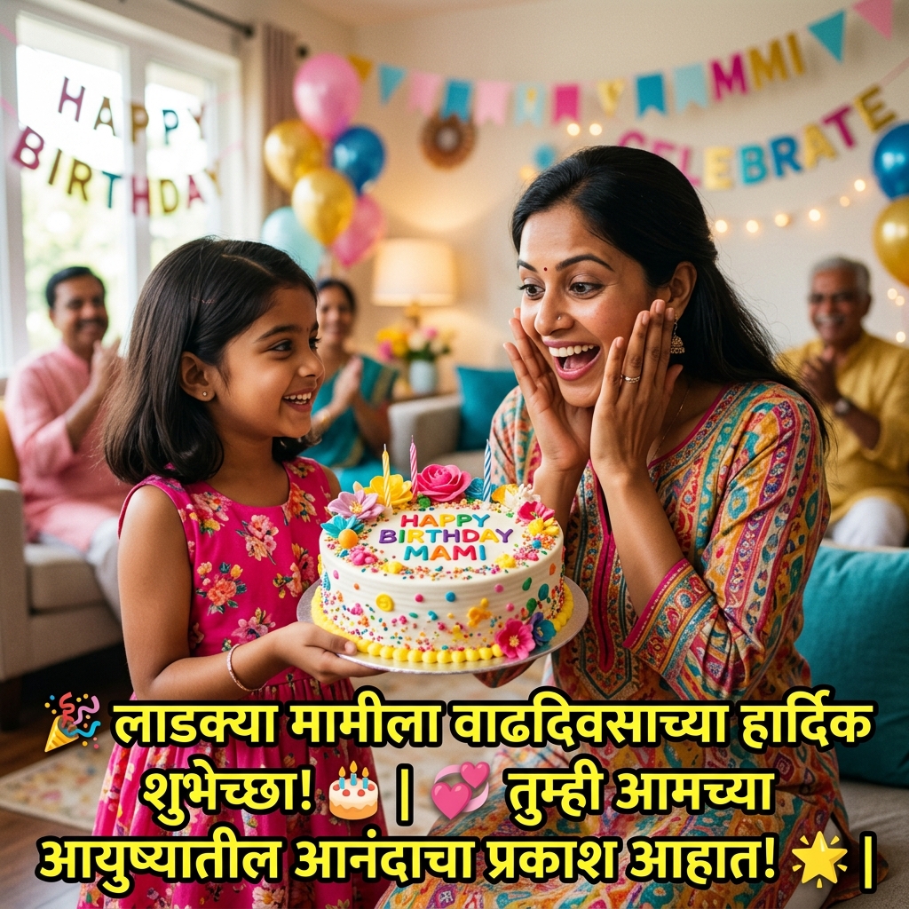 Birthday Wishes for Mami (Aunt) in Marathi
