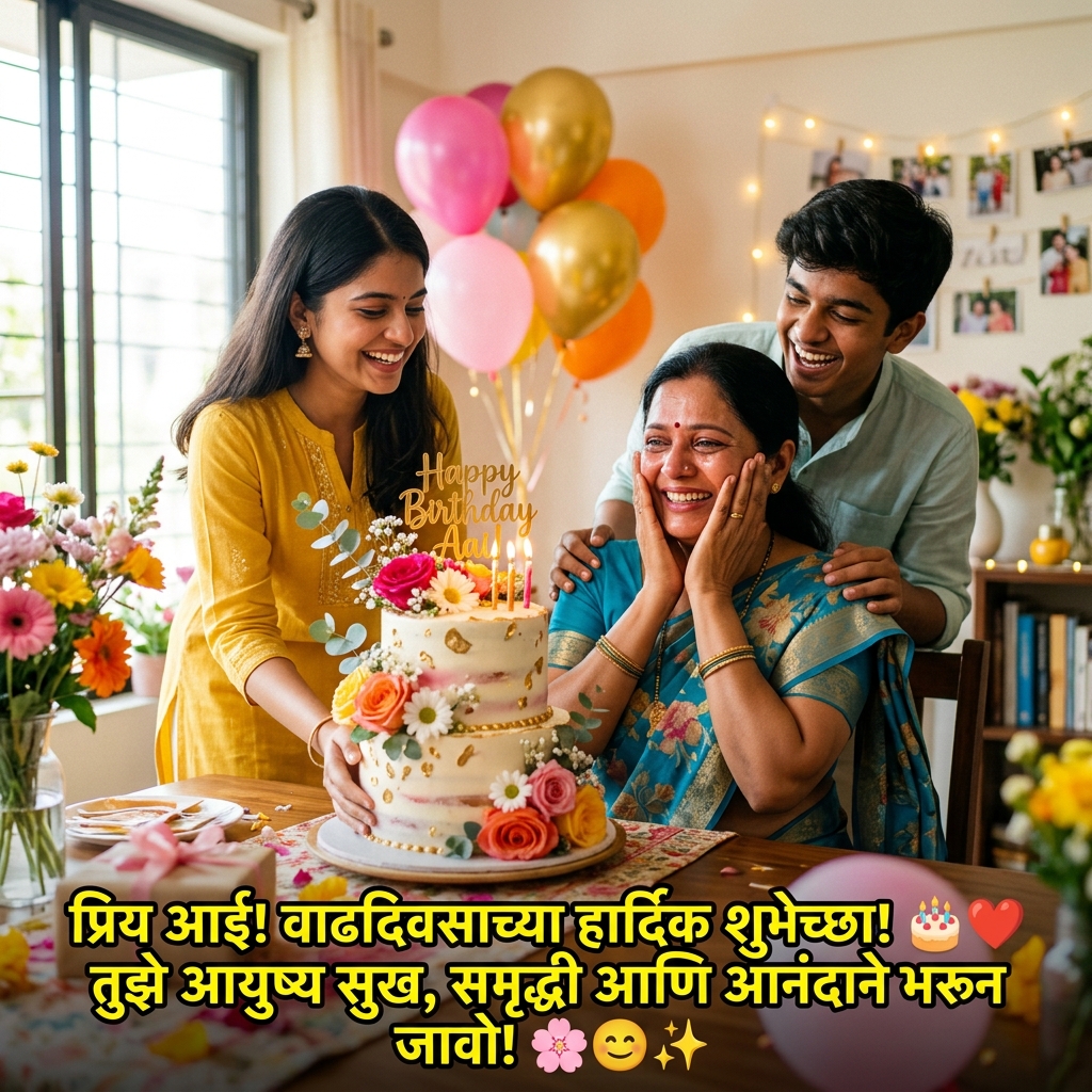 Birthday Wishes for Mother/Aai/Mummy/Mom in Marathi