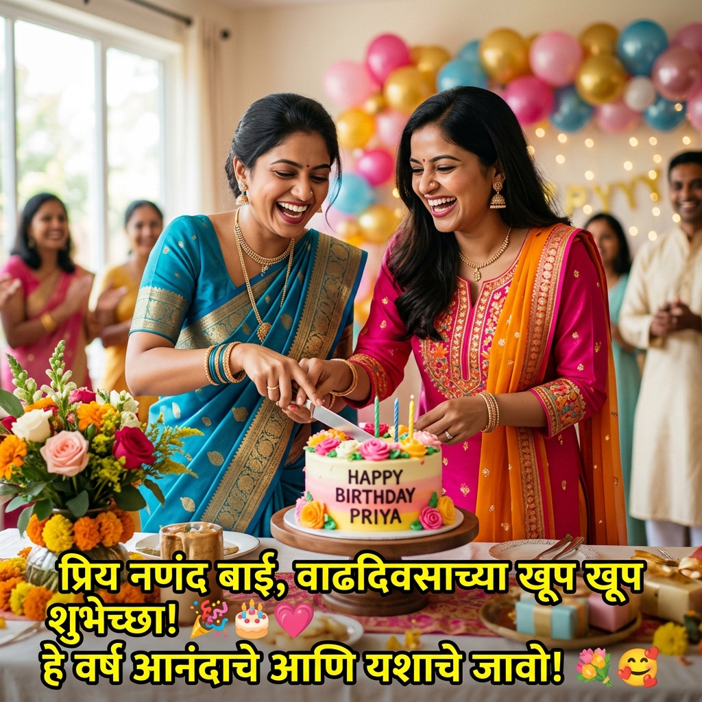 Birthday Wishes for Nanad (Sister-in-law) in Marathi