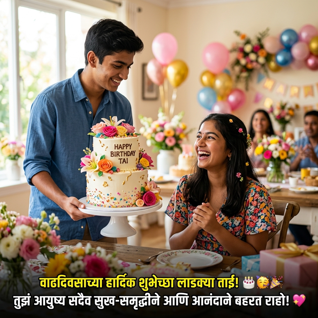 Birthday Wishes for Sister / Tai / Didi in Marathi