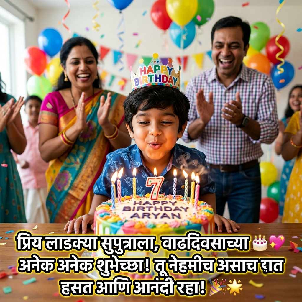 Birthday Wishes for Son / Mula in Marathi