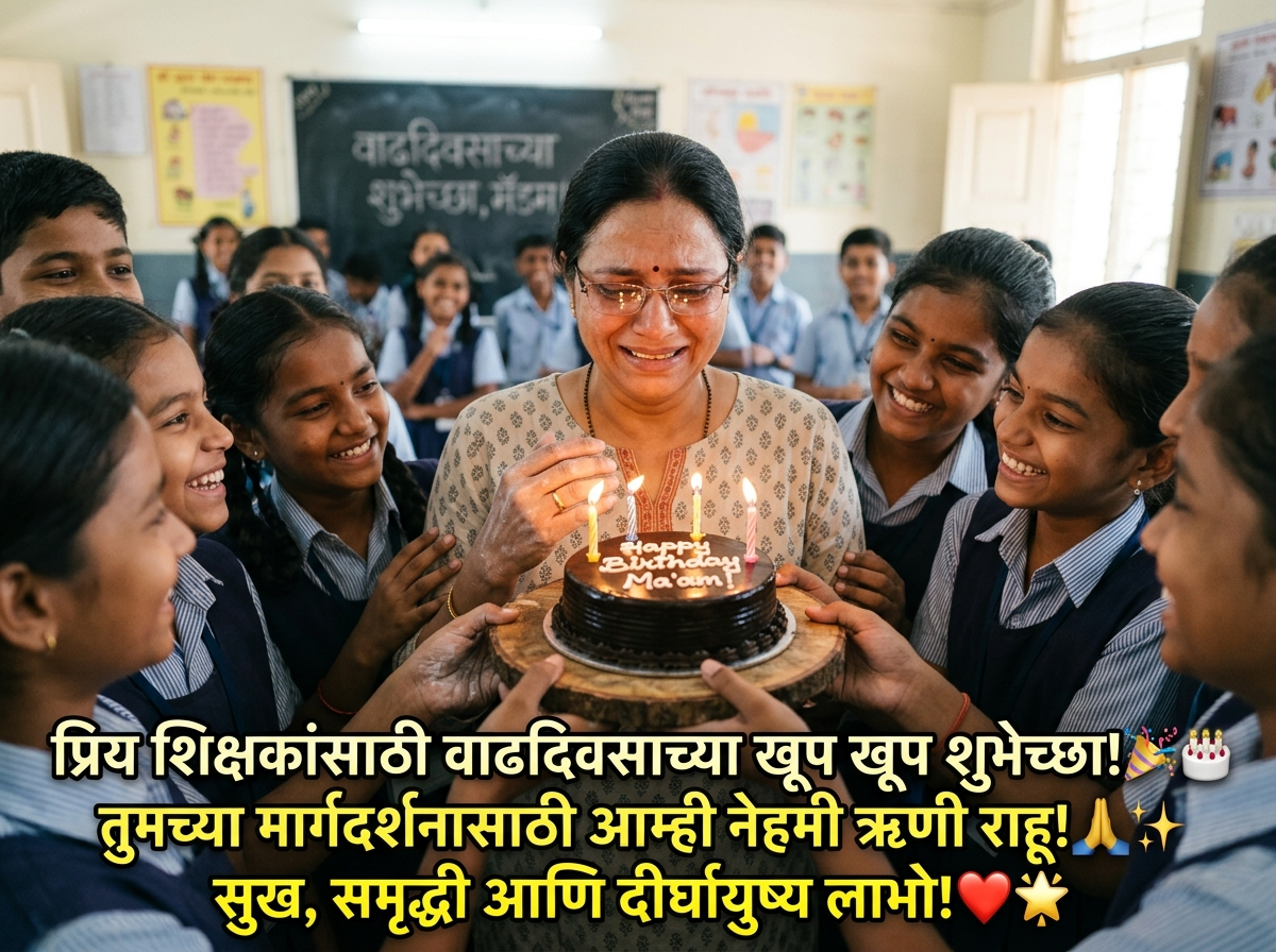 Birthday Wishes for Teacher/Sir/Madam in Marathi
