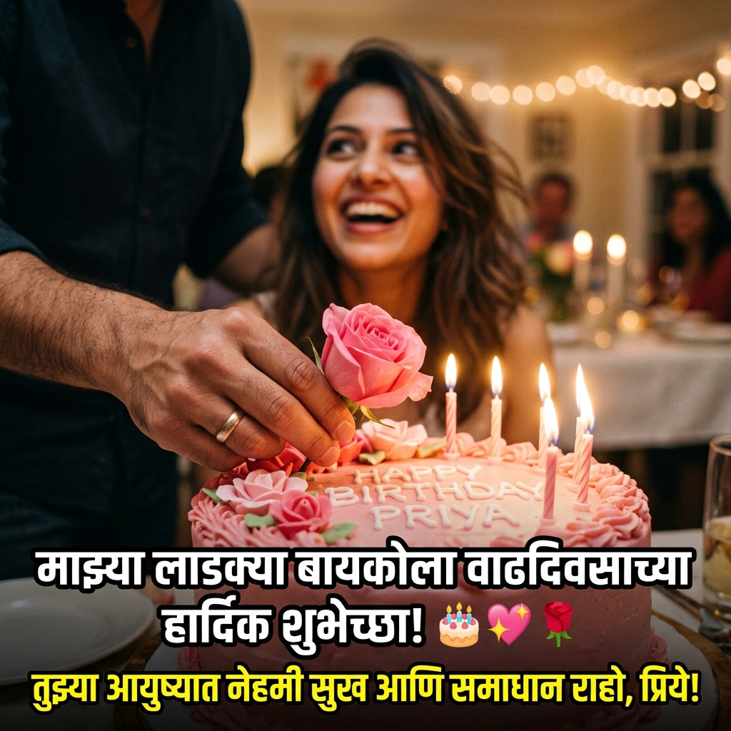 Birthday Wishes for Wife/Bayko in Marathi