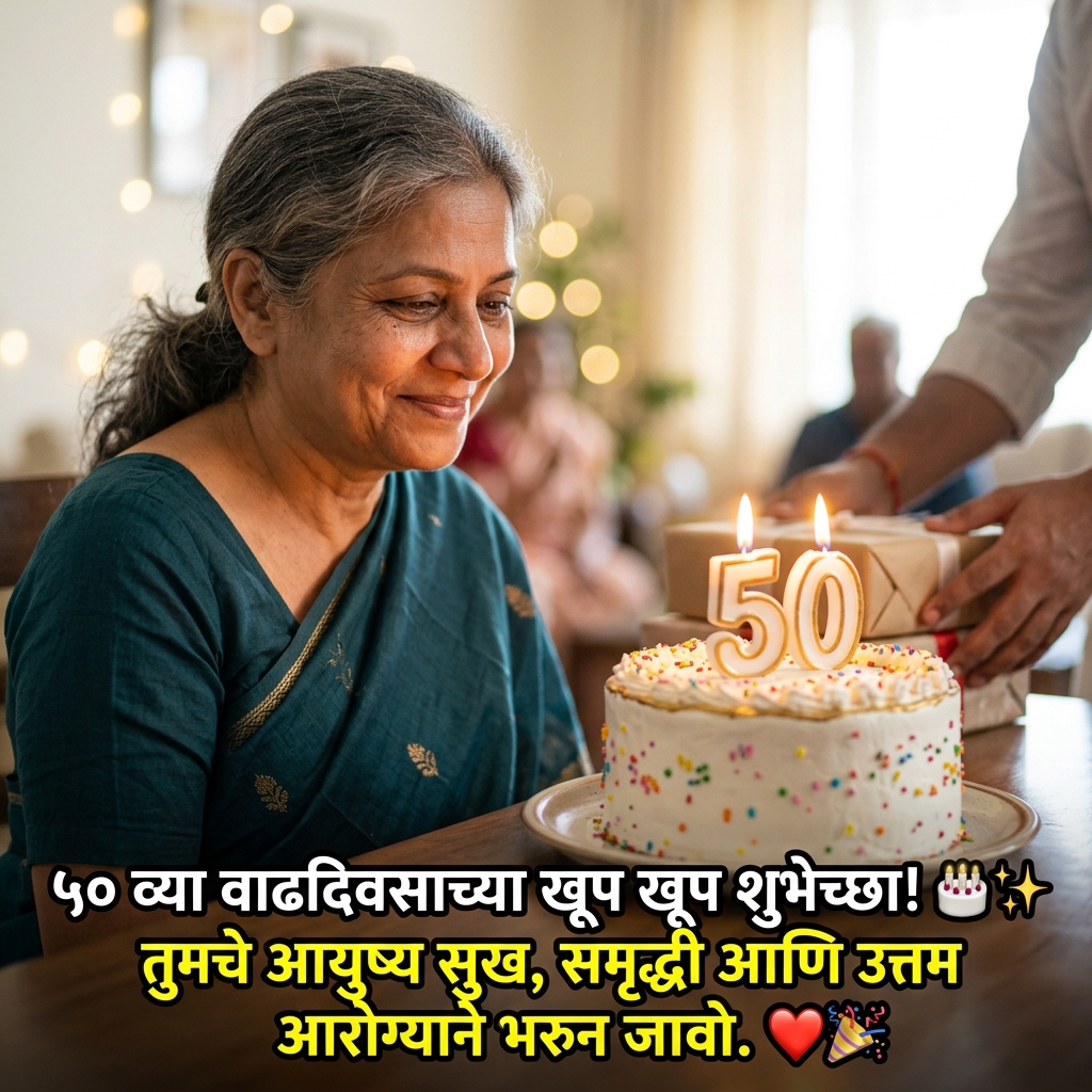 50th Birthday Wishes in Marathi