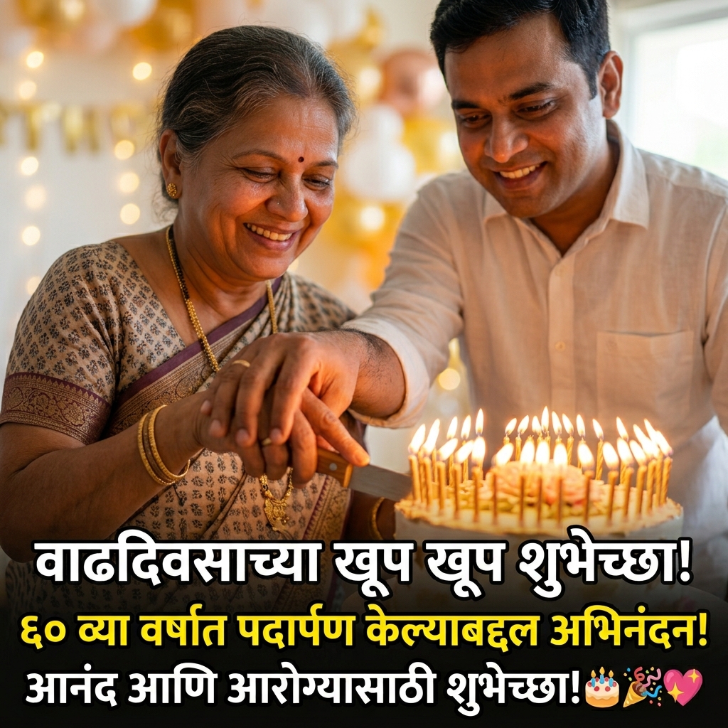 60th Birthday Wishes in Marathi