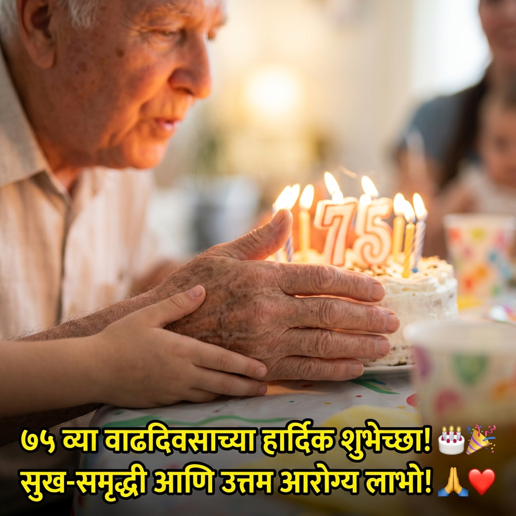 75th Birthday Wishes in Marathi