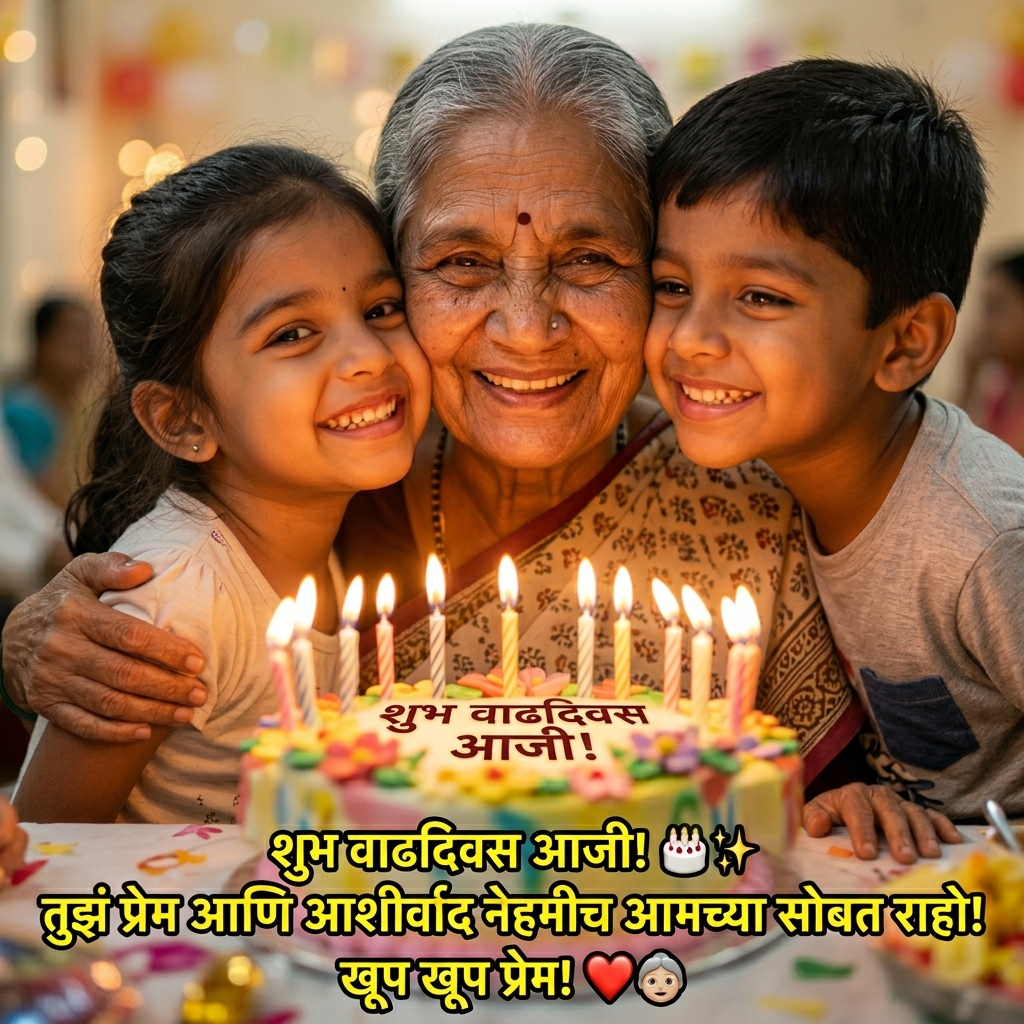 Birthday Wishes for Aaji (Grandmother) in Marathi