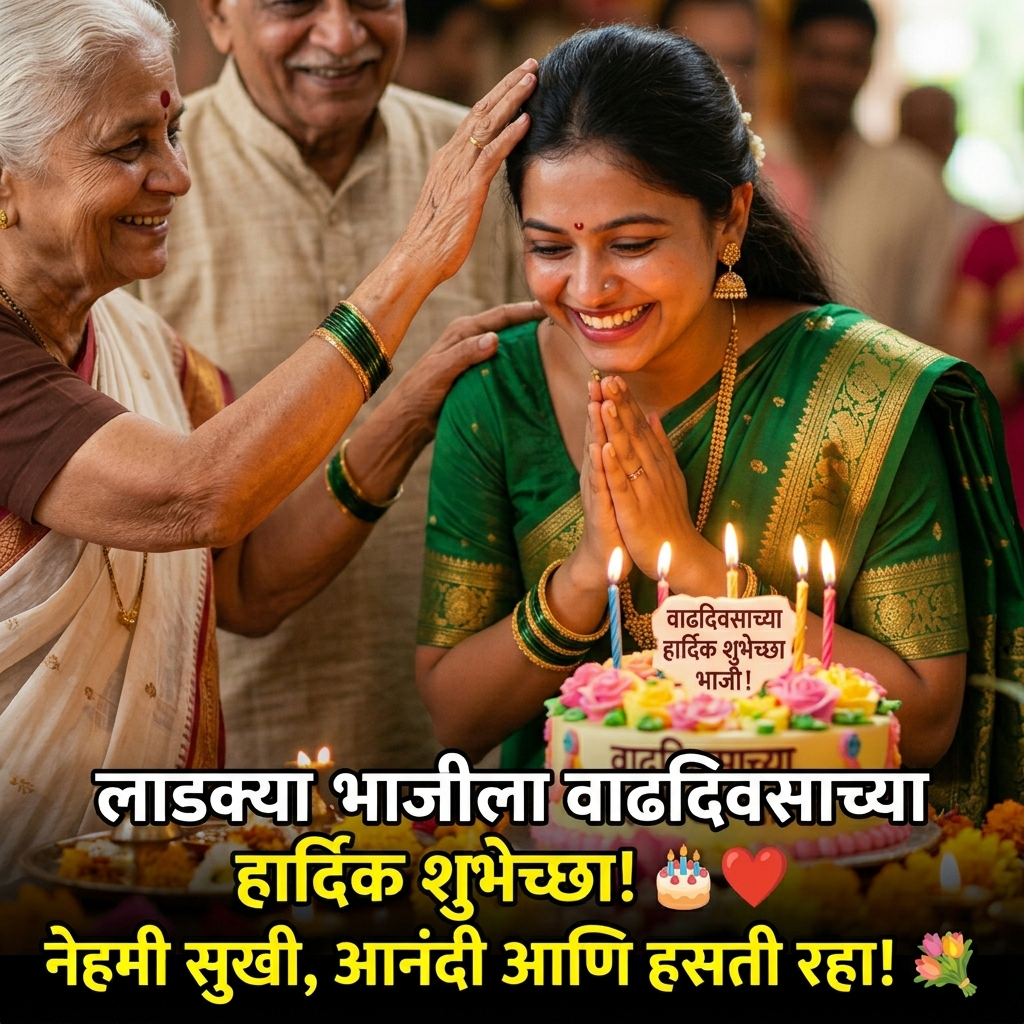 Birthday Wishes for Bhachi (Nephew's wife) in Marathi