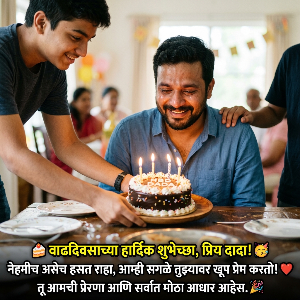 Birthday Wishes for Dada (Elder brother) in Marathi