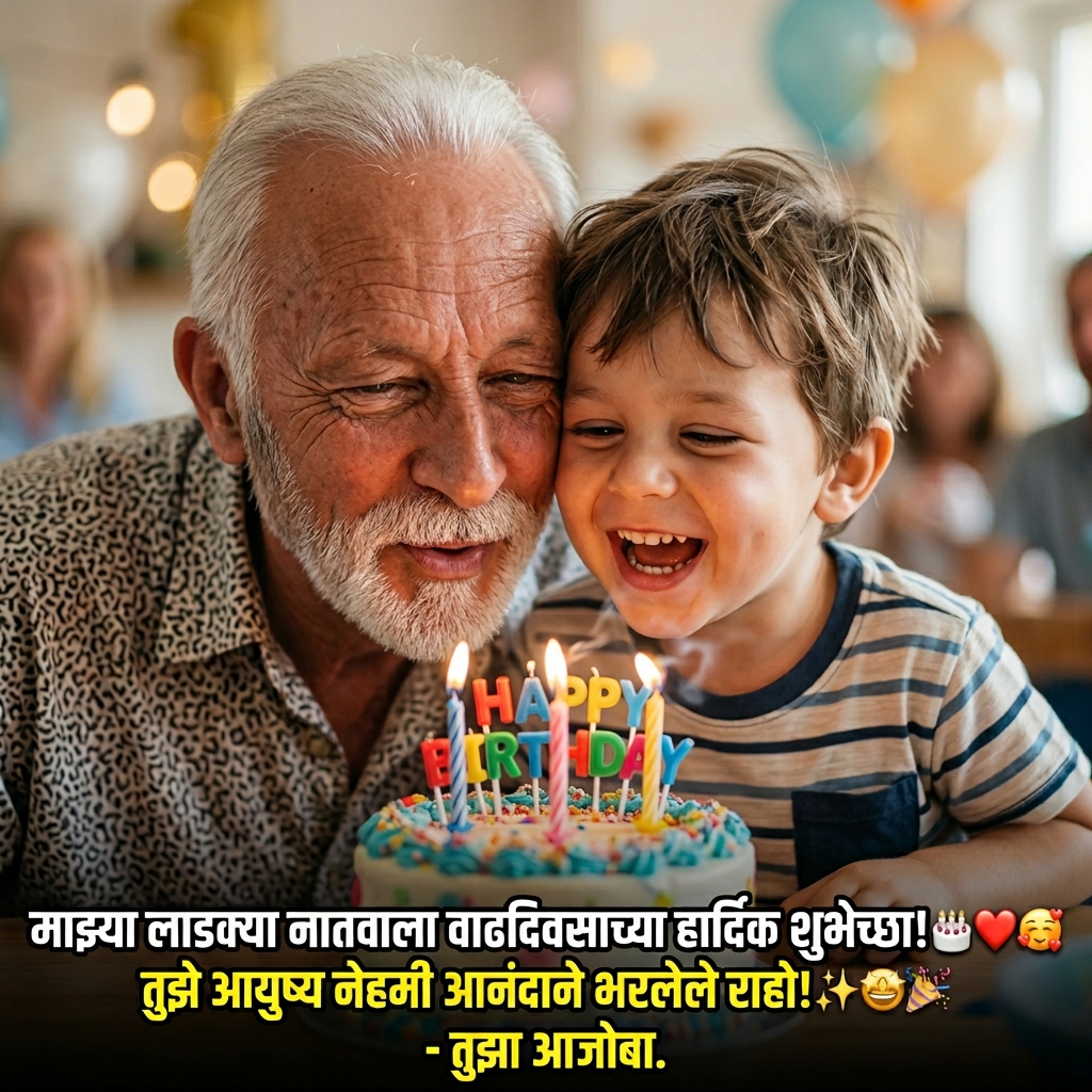 Birthday Wishes for Grandson in Marathi