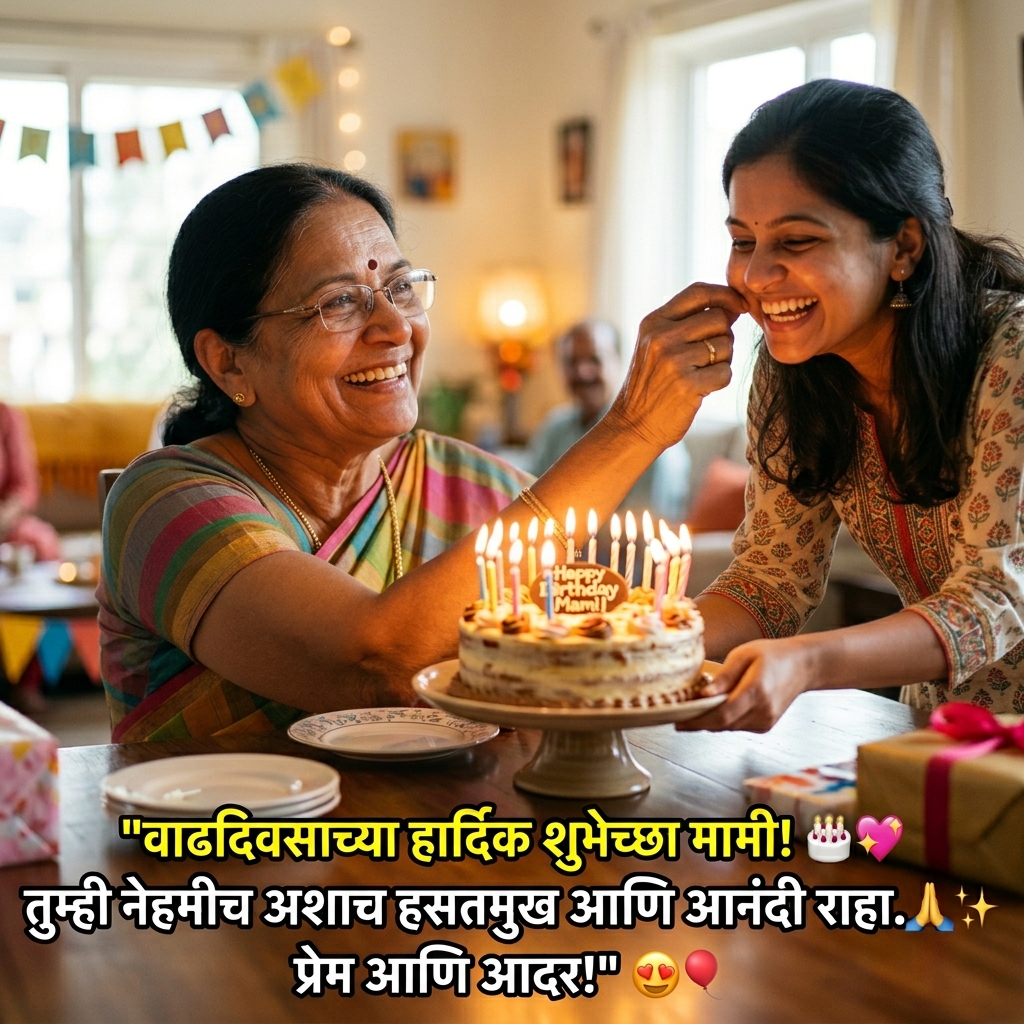 Birthday Wishes for Mami (Aunt) in Marathi