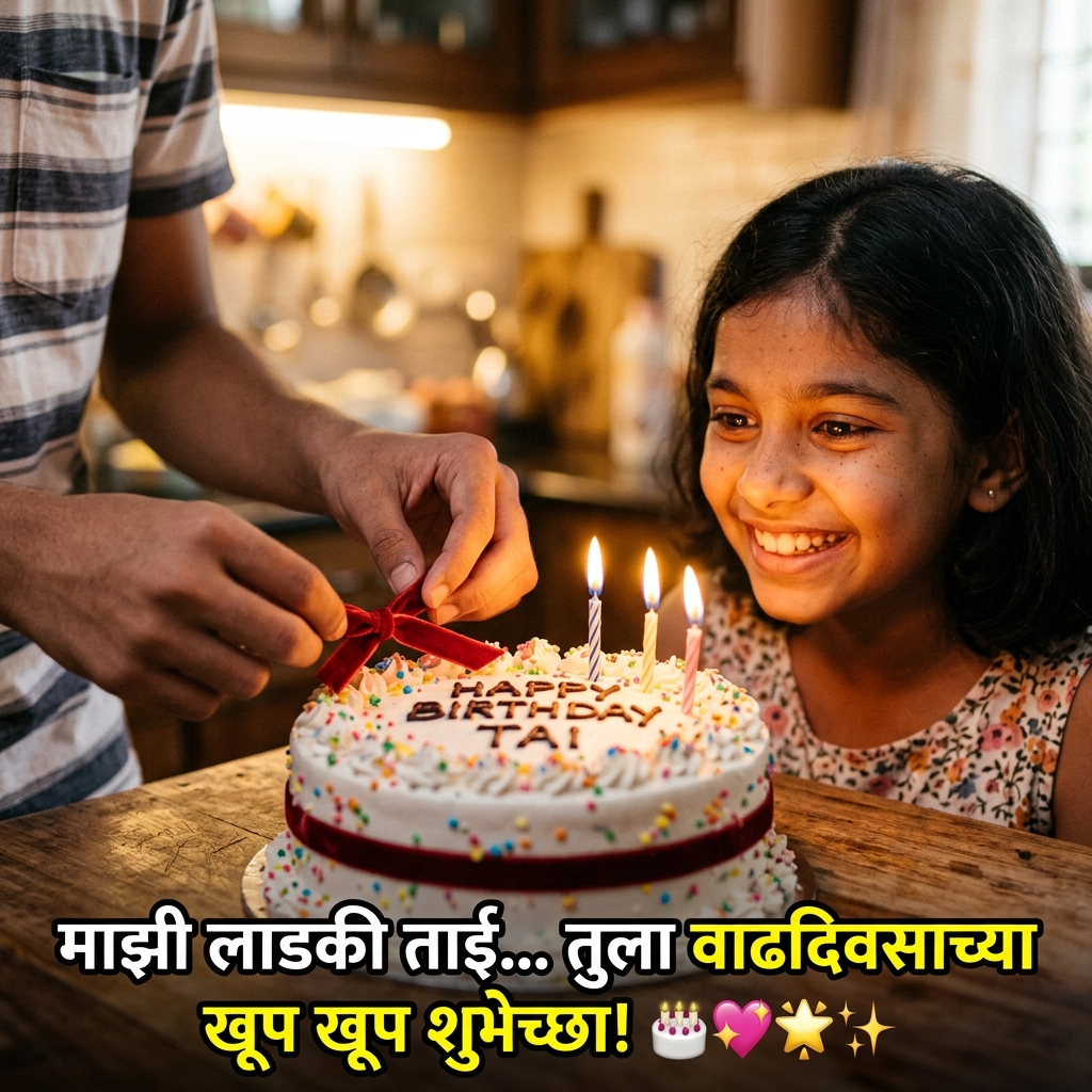 Birthday Wishes for Sister / Tai / Didi in Marathi