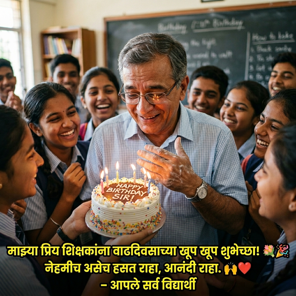 Birthday Wishes for Teacher/Sir/Madam in Marathi