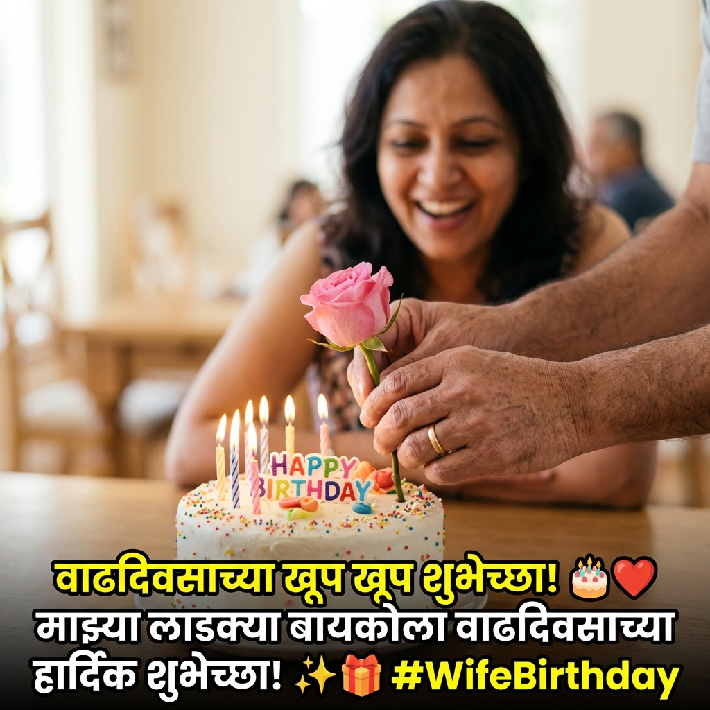 Birthday Wishes for Wife/Bayko in Marathi
