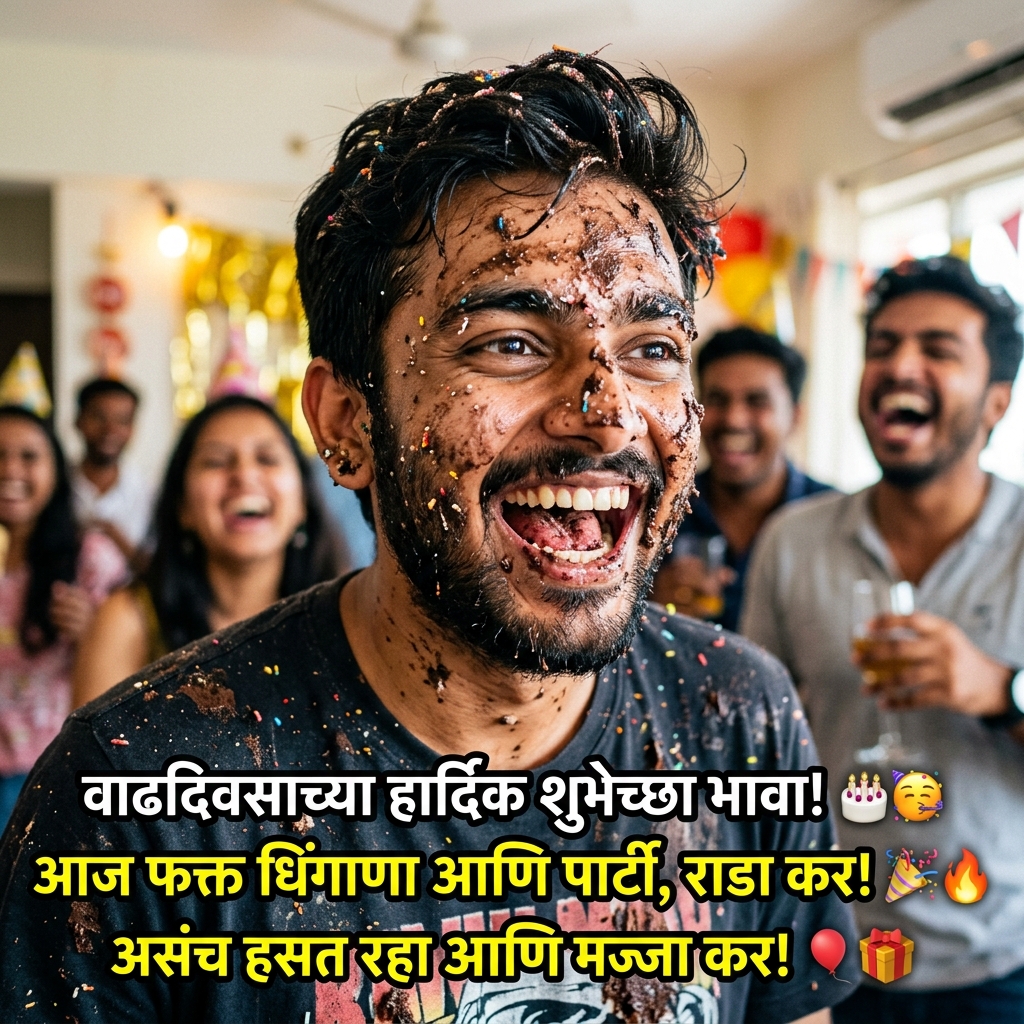 Funny / Comedy / Tapori Birthday Wishes in Marathi
