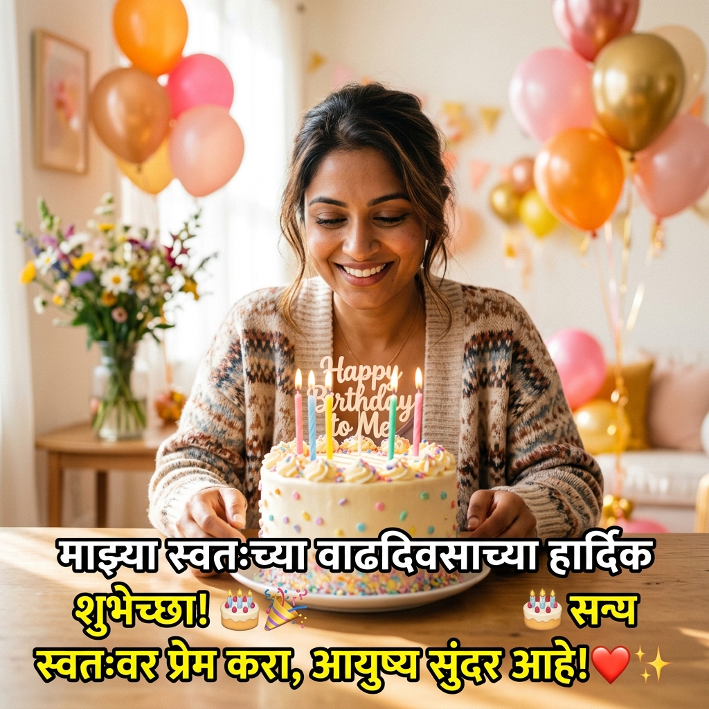 Self Birthday Wishes in Marathi